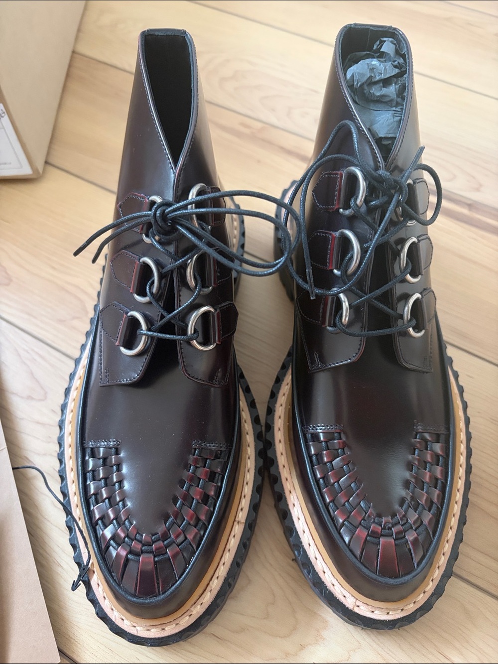 New Burberry Brothel Creeper Melton Boots size 36